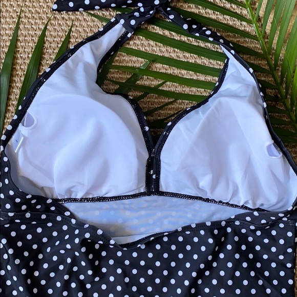 NWOT- Black & White Polkadot Tankini - Picture 6 of 7
